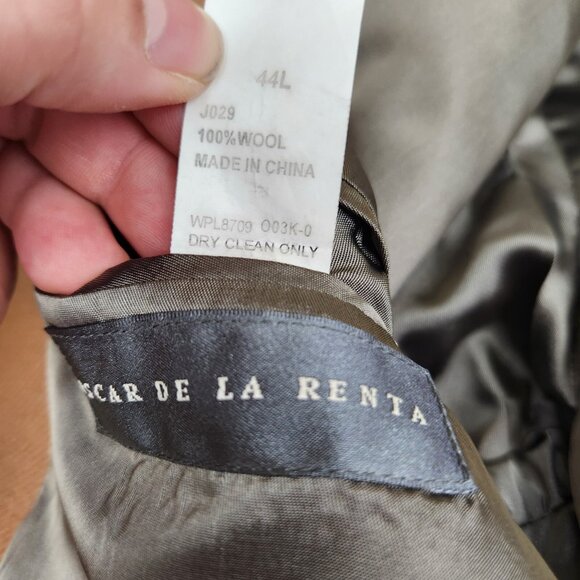 Mens Oscar De La Renta size 44L Wool 4 Button Blazer Suit Jacket - Picture 4 of 8